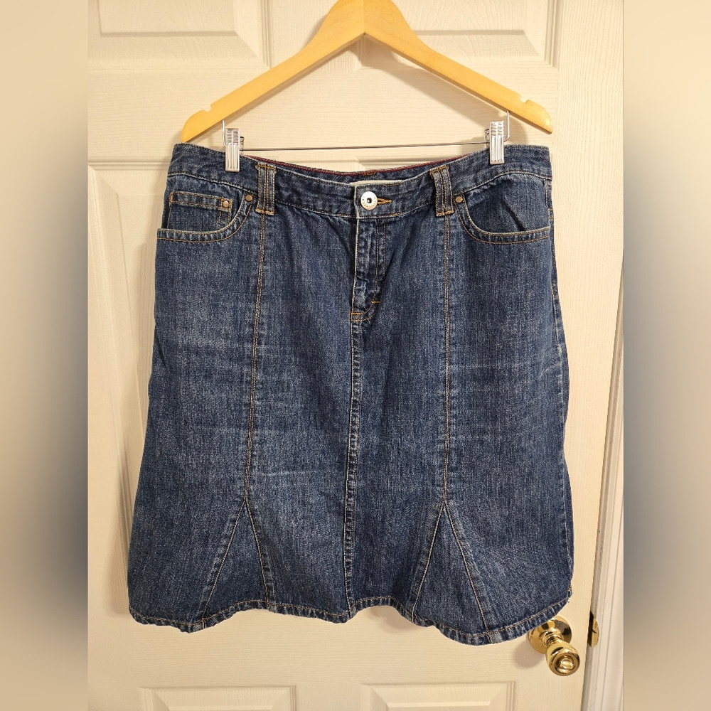 Tommy Hilfiger Classic Blue Denim A-Line Skirt Size 16
